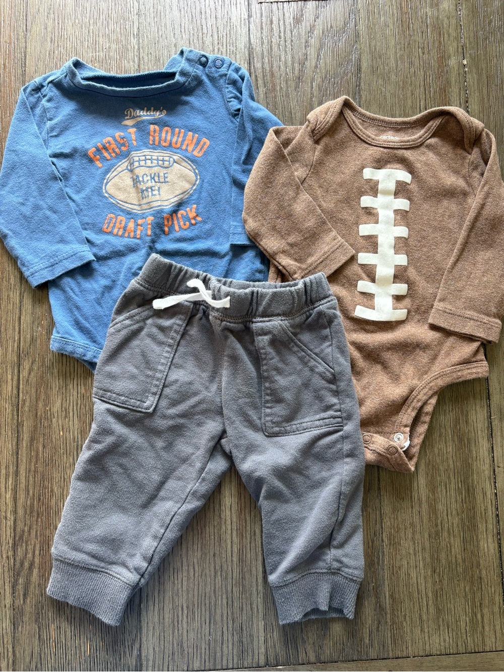 Carters & First Impressions Football Long Sleeve Bodysuits and Jogger Set - 6m